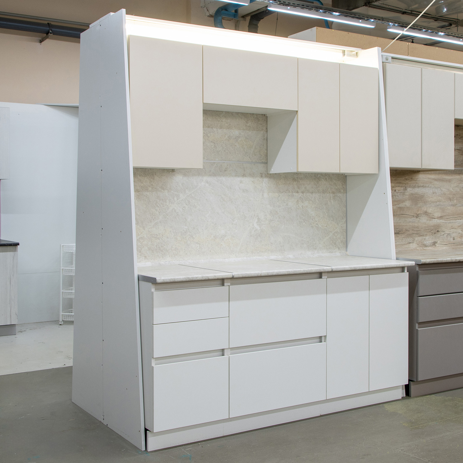 Шкаф напольный 600х850х600 мм BROZEX-WOOD Стиль, с двумя ящиками, белый