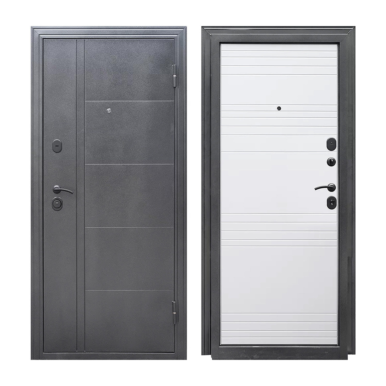 Дверь входная 2050х960х80 мм Форпост Олимп, правая, белый софт