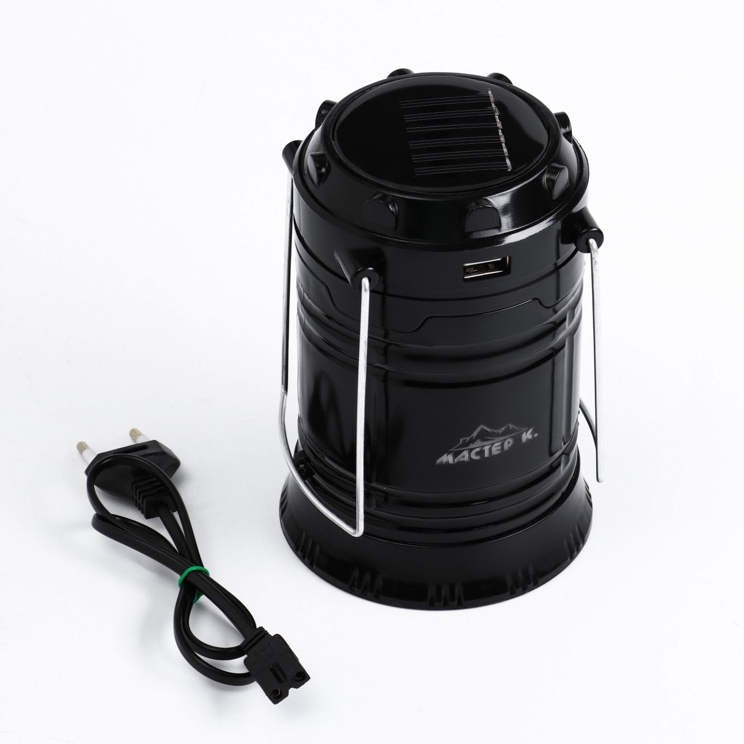 Фонарь кемпинговый аккумуляторный, солнечная батарея, 220V, раздвижной, микс, 14х10 см 1268444