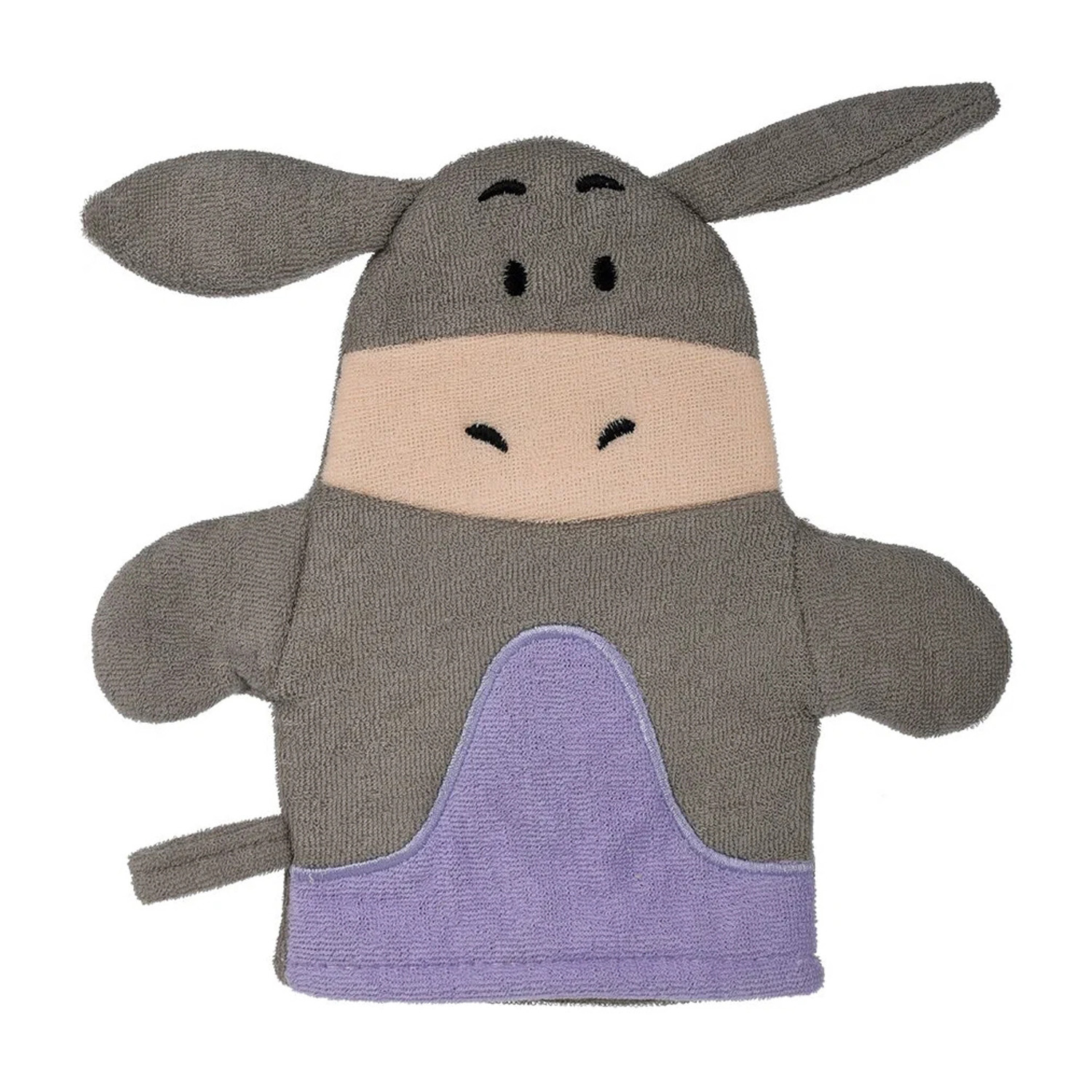 Мочалка для нежной и чувствительной кожи Зверушки 23х21 см (лягушка, заяц, хрюшка, бегемот, кор