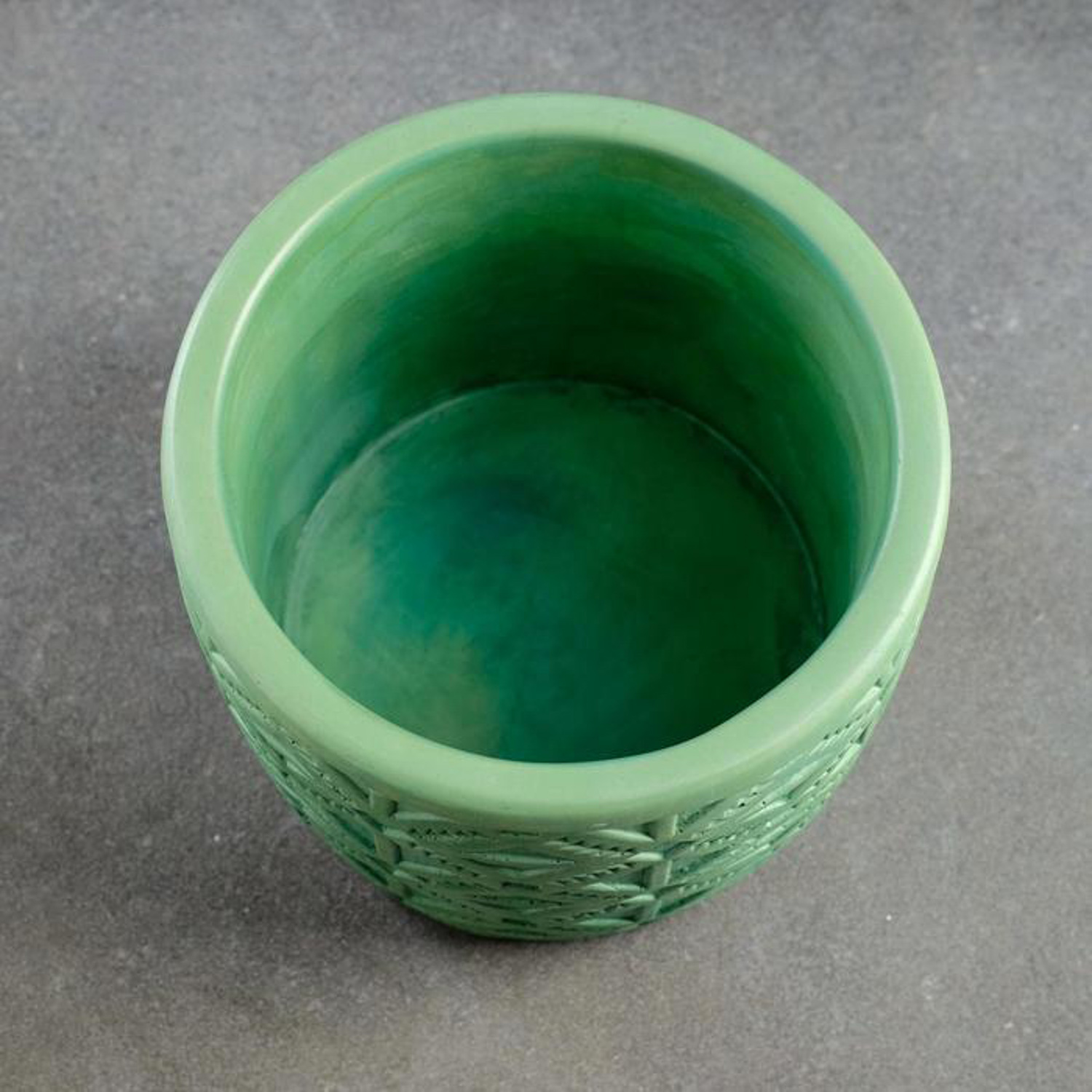 Кашпо гипсовое "Шале" 1,25л d верха 140мм h120мм Зеленый ("VipSet") *4