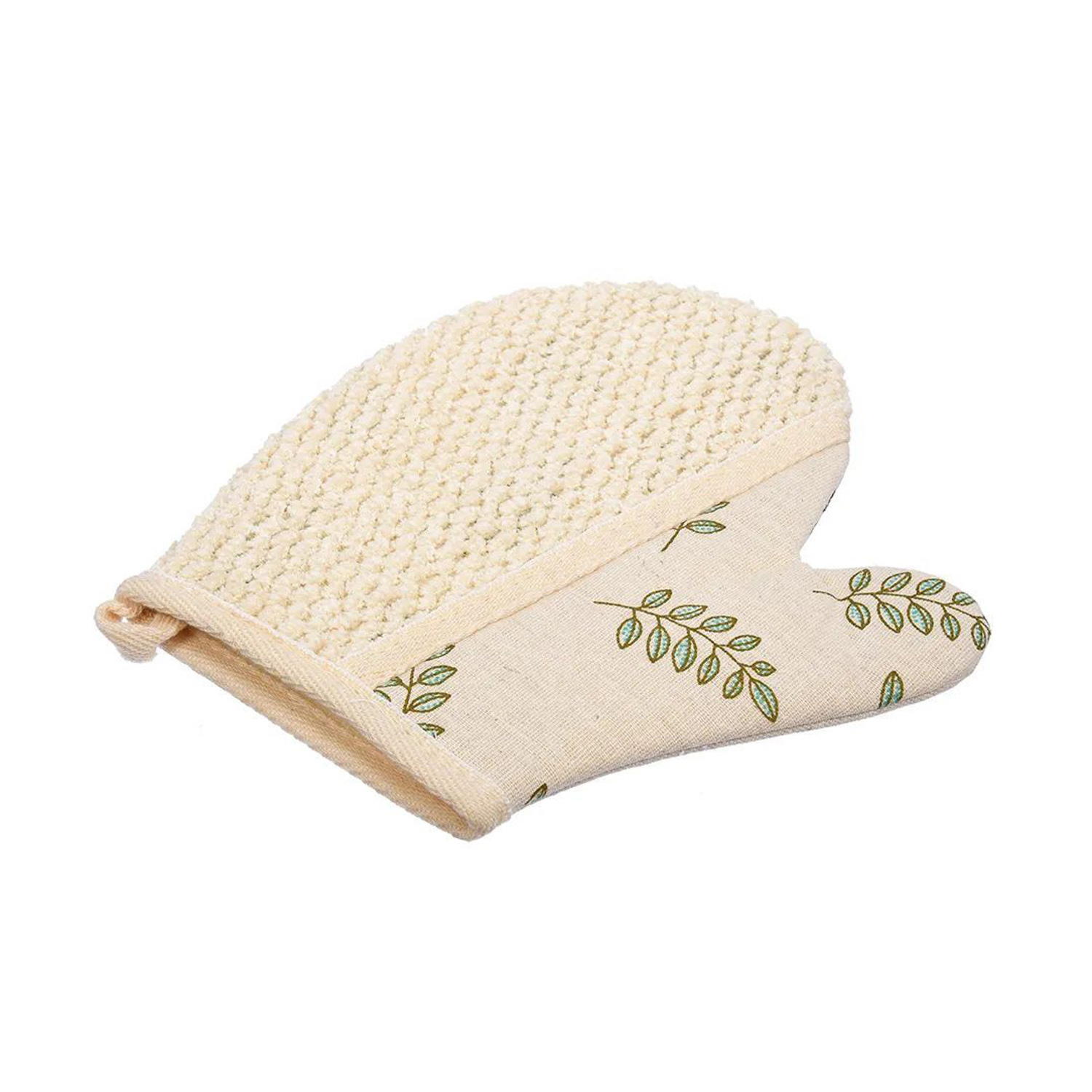 Мочалка с принтом "Листья", варежка 18*21 см "Банные штучки"