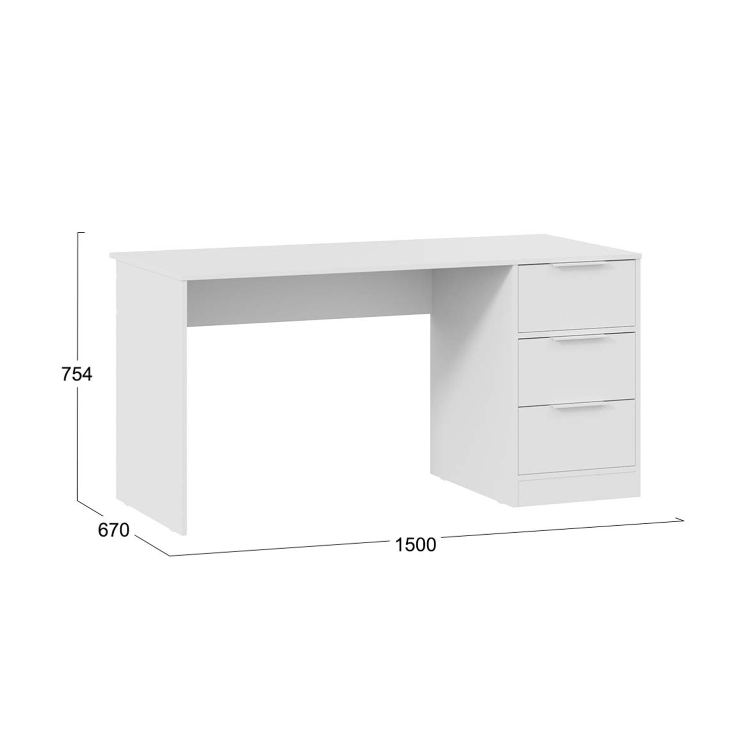 Стол письменный «Марли» Тип 2 Белый  *1