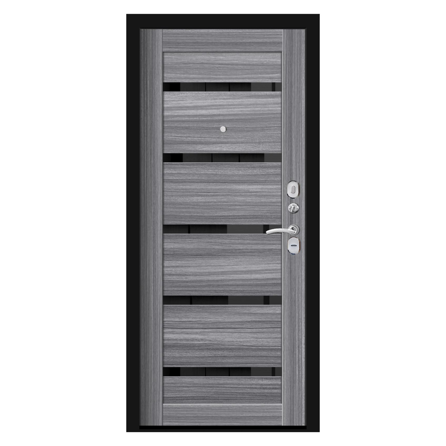 Дверь входная Двери Гуд Хит Nova, 960х2050х70 мм, левая, черный шелк/сандал серый