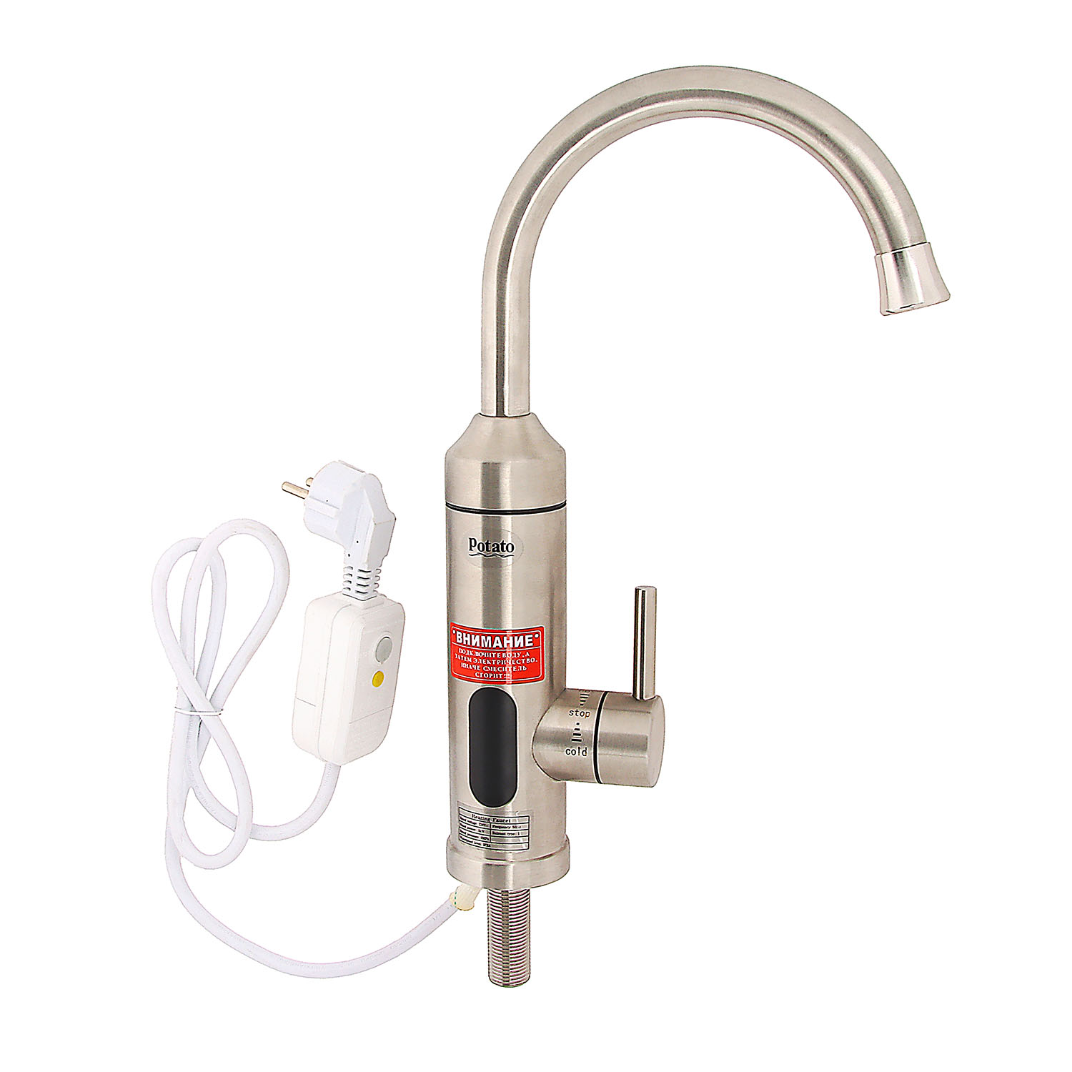 Смеситель для кухни Potato P0051 высокий излив с водонагревателем *1/10 Смеситель для кухни Potato P0051 высокий излив с водонагревателем *1/10