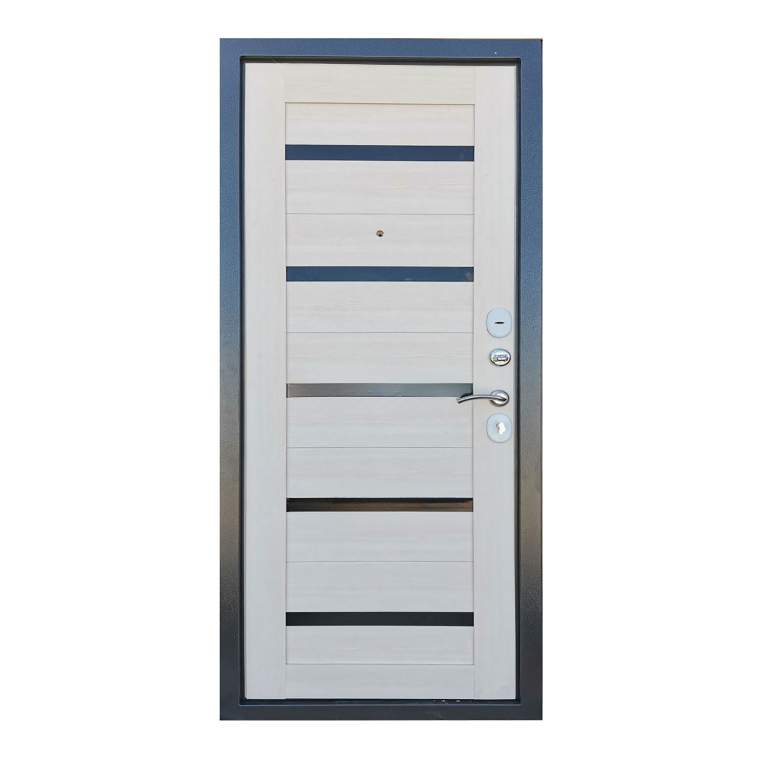 Дверь входная 2050х860х70 мм Дверной континент, правая, серебристый антик/лиственница беленая