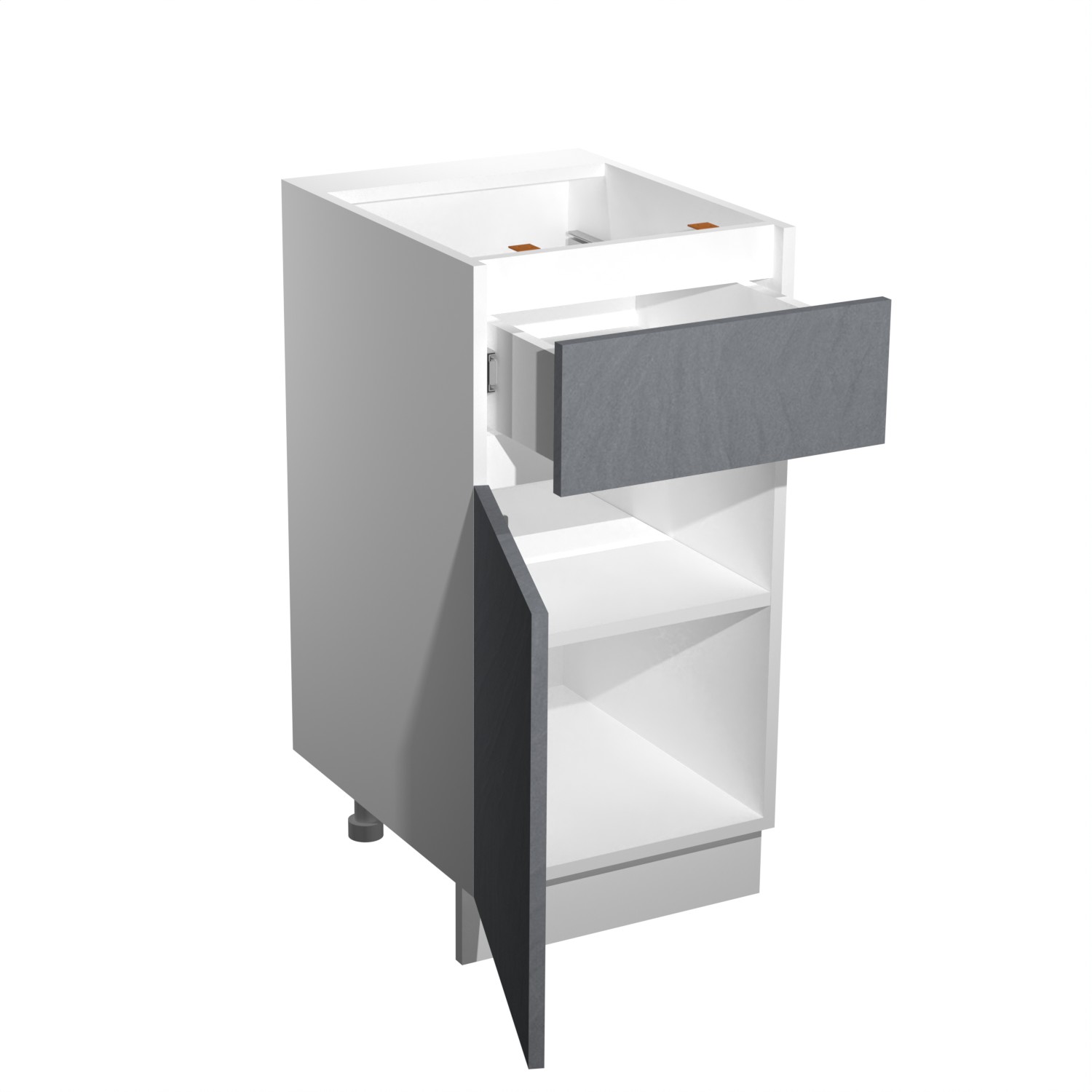 Шкаф напольный 400х850х600 мм BROZEX-WOOD GreyWind, с дверцей, с ящиком