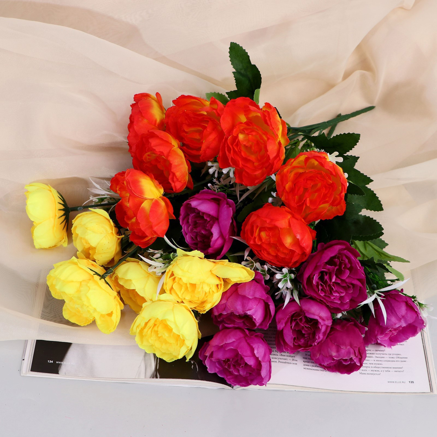 Букет "Пион Аверилл" 5х30 см, микс   9913399