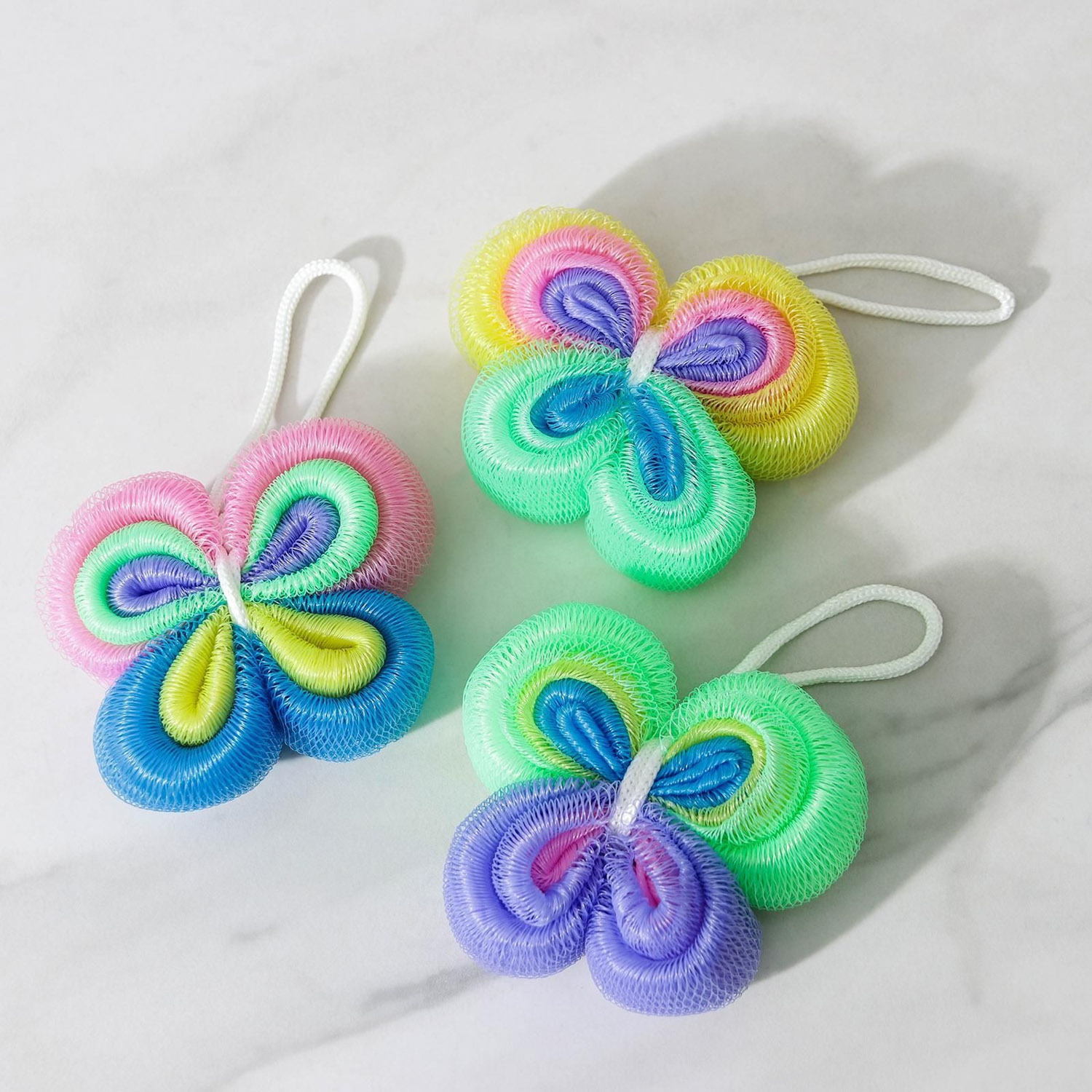 яяяМочалка для тела 30 гр. "Бабочка", цвет МИКС