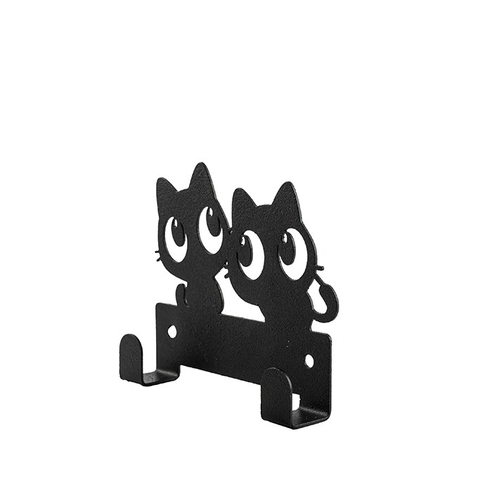 Крючок декоративные двойной "Котики" металл 9х9,7х2см черная Verda Line *1/102