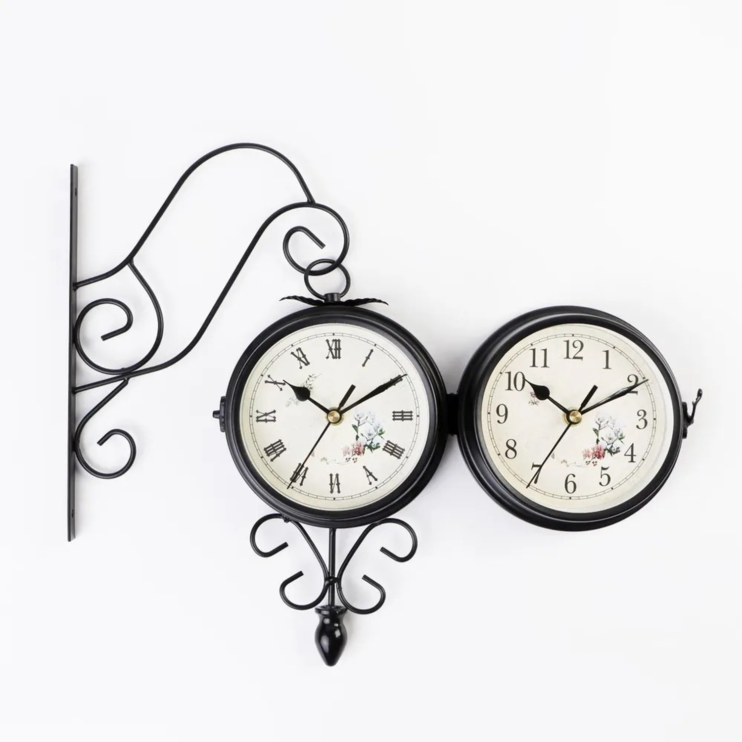 Часы настенные двусторонние, на подвесе "Весенние", плавный ход, d-12 см, 34.5 х 16 см 9774702