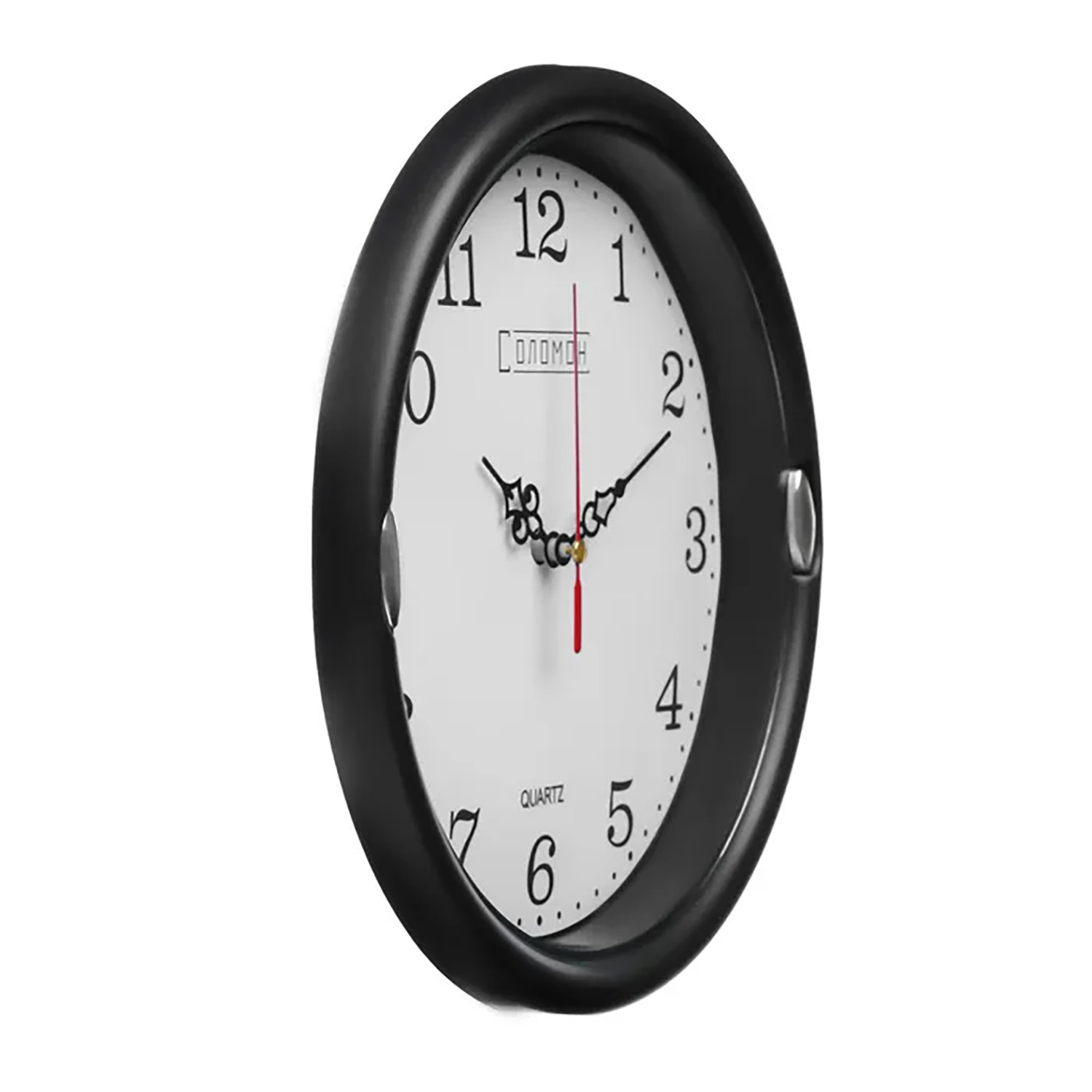 Часы настенные «Соломон», d=23 см, плавный ход, чёрные