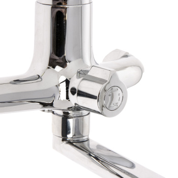 Смеситель для ванны ЦС-СМ 300-4 D35 М-43 плоский короткий излив L220 мм (Подольск) *1/8