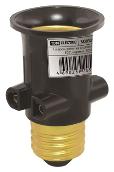 Патрон-розетка Е27 карболитовый подвесной черный TDM SQ0335-0022 *10/24/200