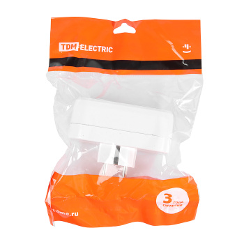 Разветвитель 2роз. с заземлением16А 250В "TDM" SQ1806-0026  *1/12/192