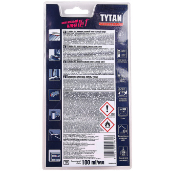 Жидкие гвозди 100 мл TYTAN Classic Fix, для стекла, металла, пластика, прозрачный Жидкие гвозди 100 мл TYTAN Classic Fix, для стекла, металла, пластика, прозрачный