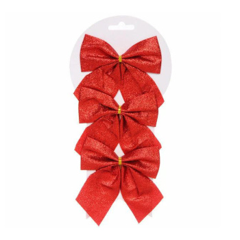 Набор бантов на елку «Зимнее очарование», 11х11 cм, 3 шт., красный