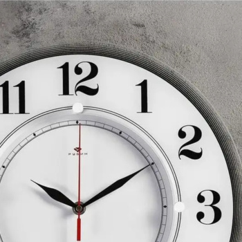 Часы настенные, серия: Классика, "Классика", 34 см стекло, белые Рубин 2362206