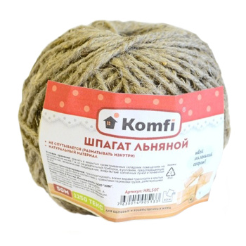 Шпагат льняной Komfi, 50 м, 1.4 мм² Шпагат льняной Komfi, 50 м, 1.4 мм²