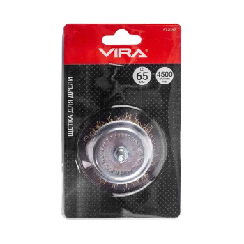 Щетка для дрели чашка с хвостовиком 65 мм VIRA