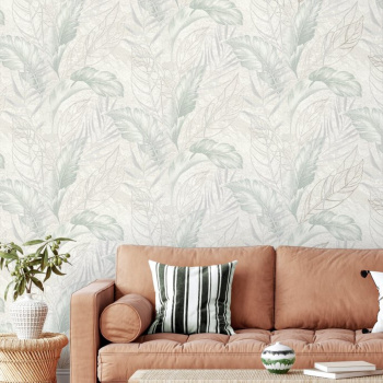 Обои флиз "Home Color" PROTECT-PLUS-VESNA фон (беж./зел.) HC72438-27  1,06*10м *1/8