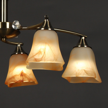 Люстра Verner Lighting Кувшинки K1333/6, 60 Вт, E14, 6 ламп, античная бронза