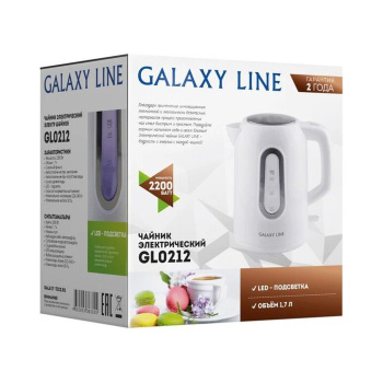 Чайник эл. пластик GALAXY GL 0212 1,7л 2000Вт подсветка *1/12