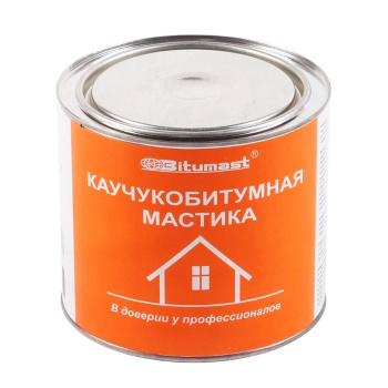 Мастика битумно-каучуковая 2 л Bitumast, гидроизоляционная Мастика битумно-каучуковая 2 л Bitumast, гидроизоляционная