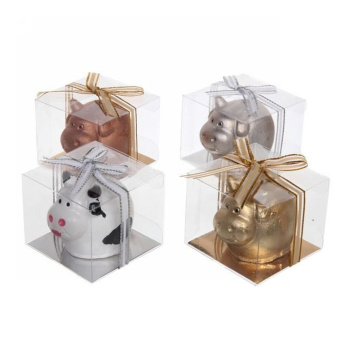 Свеча Новогодняя "Бычок" 6,7*6,7*5,5 см, микс