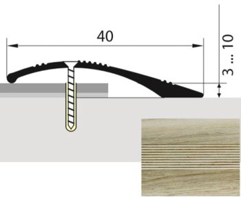 Порог-стык разноуровневый 40х900 мм Русский профиль, дуб аляска