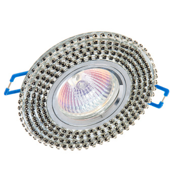 Светильник встраиваемый MR16 DL1662 GU5.3 Glass Ecola Стекло Круг стразы хром FB16RGECB *10/50