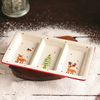 Менажница 3 ячейки "Новый год. Оленята" 30х17,5х3 см 4826171