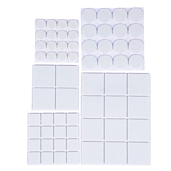 Протекторы защитные из фетра d20мм, d30мм, d24*24мм, d46*46мм "VORTEX" белые (26000) *1