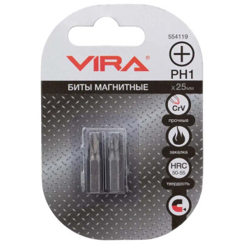 Биты магнитные PH1x25 мм 2 шт. VIRA