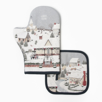 Набор прихваток Winter village варежка-прихватка 20х28см, прихватка 19х19см Этель *1