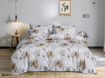 Постельное белье евро бамбук Орхидея DA-511, наволочки 70*70см - 2шт *1/4
