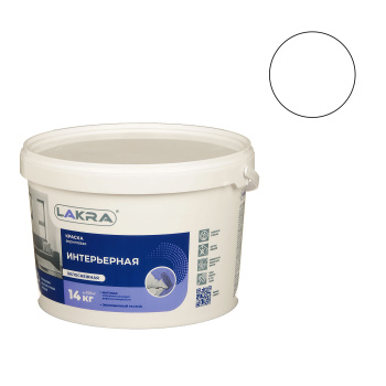 Краска акриловая для стен и потолков 14 кг Лакра Белоснежная интерьерная *1/44