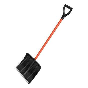 Лопата снегоуб пластик 380*365 с планкой алюм. черенком и V-ручкой "ВИТЯЗЬ" *1 аналог АШ090