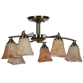 Люстра Verner Lighting Кувшинки K1333/6, 60 Вт, E14, 6 ламп, античная бронза