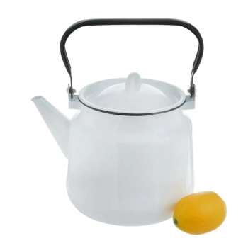 Чайник эмалированный 3,5л d194мм крышка с металл.ручк., без деколи С-2713 *1/4