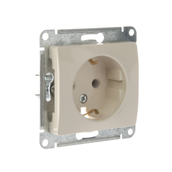 Механизм розетки "Glossa" 1-м. беж. с/з GSL000243 *1/20