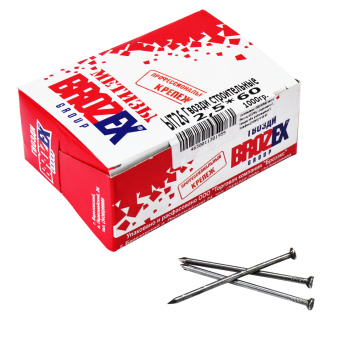 Гвозди строительные 2.5х60 мм BROZEX, 1 кг