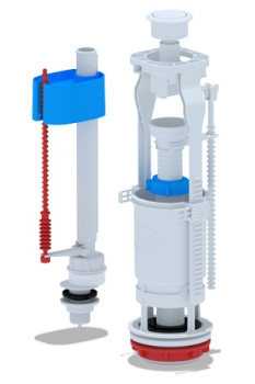 Арматура бачка АНИ Пласт Эконом, нижний подвод, кнопка белая