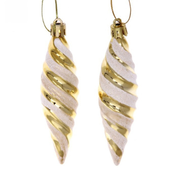 Ёлочные игрушки "Таинственное очарование" Сосульки 10 см (набор 2шт), золотой