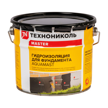 Мастика битумная 3 кг ТехноНиколь АquaMast, гидроизоляционная Мастика битумная 3 кг ТехноНиколь АquaMast, гидроизоляционная