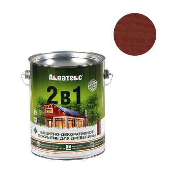 Защитно-декоративное покрытие 2.7 л для древесины АКВАТЕКС 2 в 1, алкидное, махагон