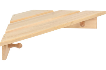 Полка-вешалка 4 крючка угловая,58*11*29 см, липа "Банные штучки"/4