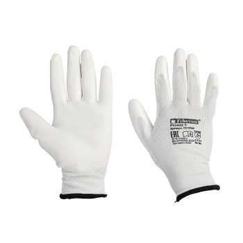 Перчатки рабочие полиэстер, с полиуритановым обливом, Белые, р-р 9(L) PSV036P "Fiberon" *1/12/120 Перчатки рабочие полиэстер, с полиуритановым обливом, Белые, р-р 9(L) PSV036P "Fiberon" *1/12/120