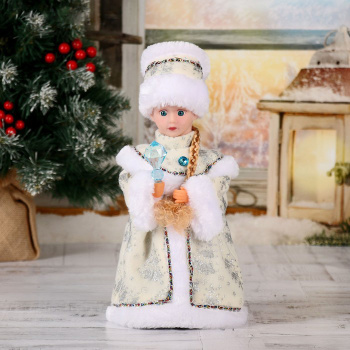 Снегурочка 28 см с кристаллом белая   3555347