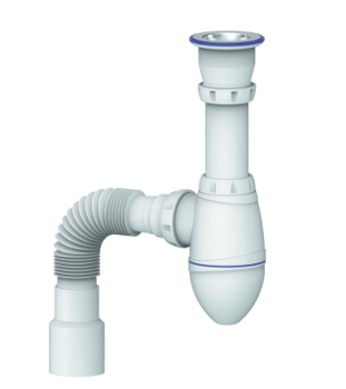 Сифон бутылочный 1 1/2"*40 с гибкой трубой 40x40/50 А220 Unicorn (аналог ЛЮ83)*1/40